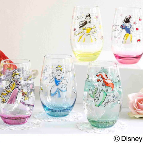 ディズニー 食器 グラス(コップ) 『プリンセス カラー タンブラー』 美女と野獣のベルやアリエルなどの5人のディズニープリンセスのおしゃれなデザイン