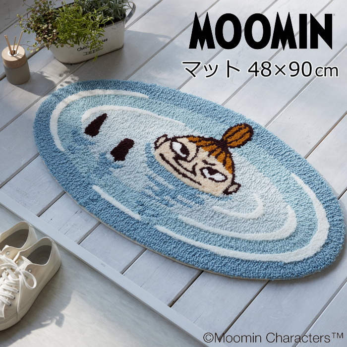 ムーミン 玄関マット 室内 / 屋内 48&times;90cm 『ぷかぷか リトルミイ マット』 インテリアマット かわいい おしゃれ 滑り止め付き すべり止め付き 防ダニ リビング 子供部屋 寝室 ムーミン グッズ 大人｜北欧雑貨 マット プロヴァンスの風