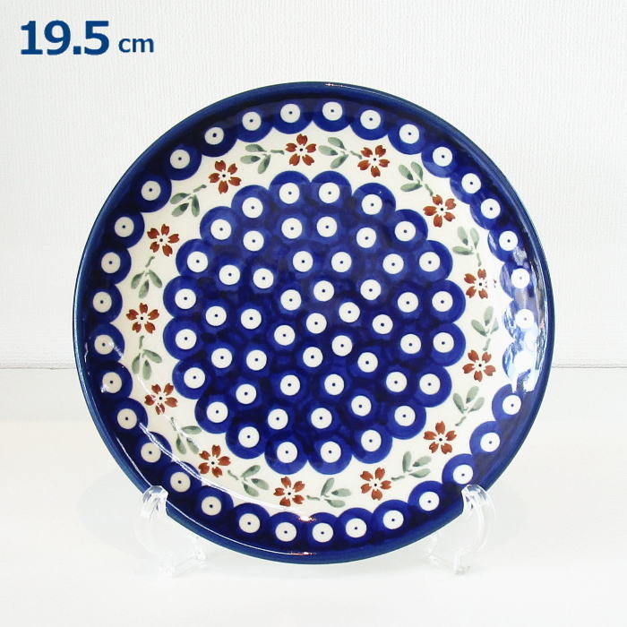 楽天市場】ポーリッシュポタリー プレート 19cm（青）食パン皿