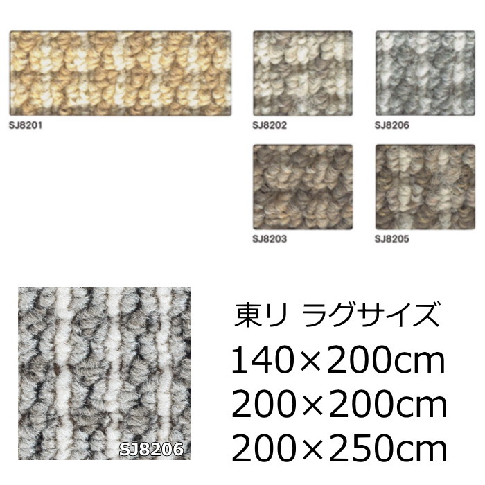 東リ ラグサイズ 『セグエ』 防炎 抗菌 防ダニ ベージュ系 グレー系 ブラウン系 全5色 オールシーズン おしゃれ 絨毯 じゅうたん 日本製 カーペット
