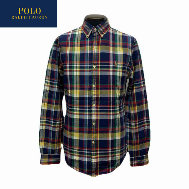 POLO RALPHLAUREN SLIM FIT CHECK OX FORD SHIRT PLAID SHIRT ポロラルフローレン スリムフィット チェック オックスフォード シャツ ラルフ、正規 アメリカ買い付け 710954522001 【対応】