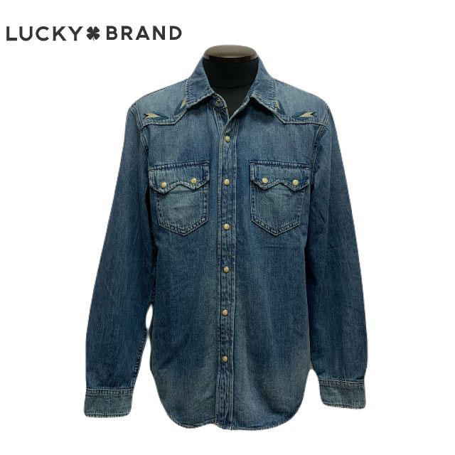 LUCKY BRAND DENIM WESTERN SHIRT ラッキーブランド デニムウエスタンシャツ リミテッドエディション 刺繍柄 LIMTED EDITION LUCKY INDIGO 146851 GDPT/430 正規品 アメリカ買い付け商品 【対応】