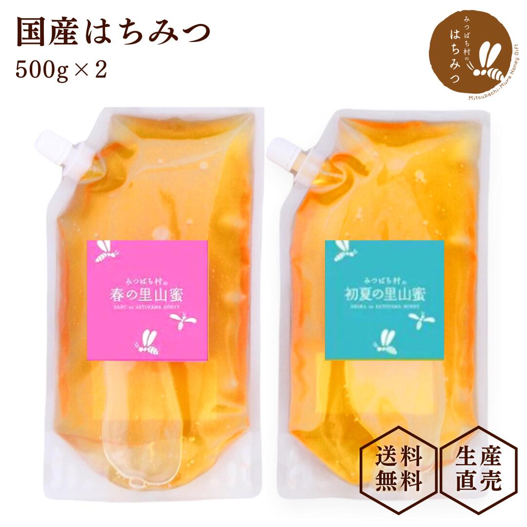養蜂場から産地直送 国産 はちみつ【詰め替え用 500g2個セット 】蜂蜜 ハチミツ 非加熱 純粋 岐阜県産 生はちみつ 生産直売 リフィル パウチ エコパック 送料無料 日本製 生産直売 敬老の日 お歳暮 備蓄 非常食 保存食 春日養蜂場 HONEY ハニー 百花蜜 まとめ買い