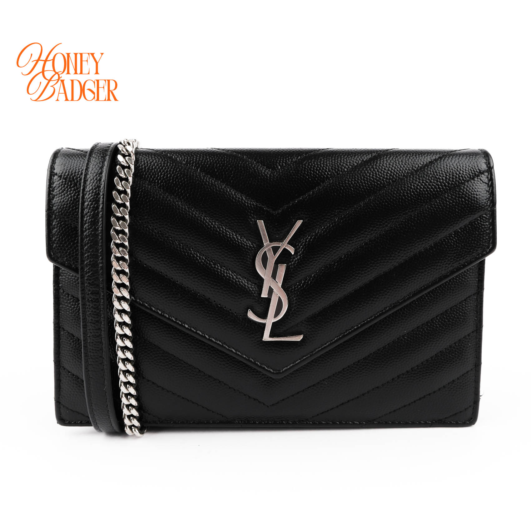 【中古】サンローランパリ Yves Saint Laurent YSL ケイト なめし革 チェーン店ショルダーバッグ 黒いこと スモール