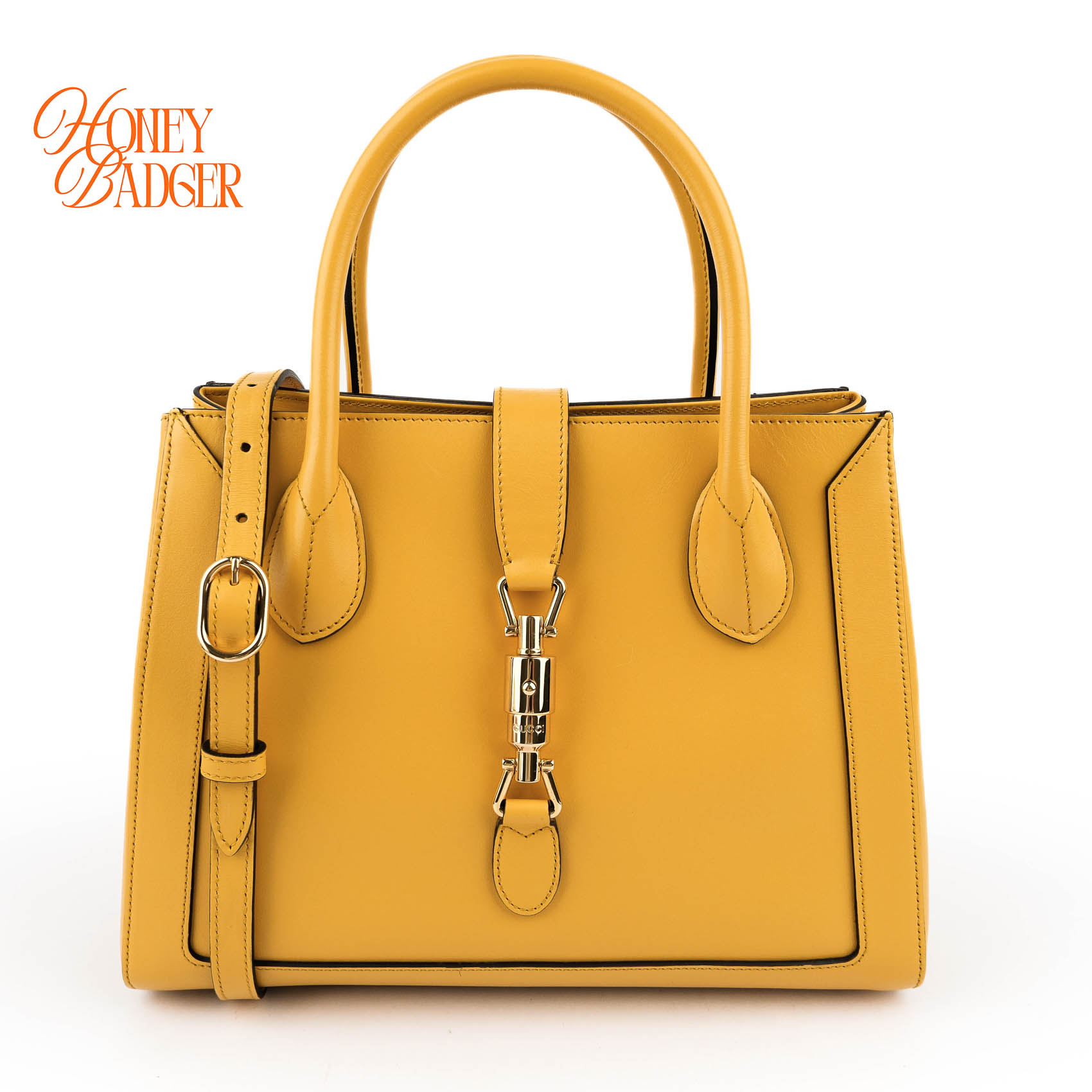 【中古】グッチ Gucci ジャッキー 1961 並み並み ショルダーバッグ トートバッグ なめし革 黄色