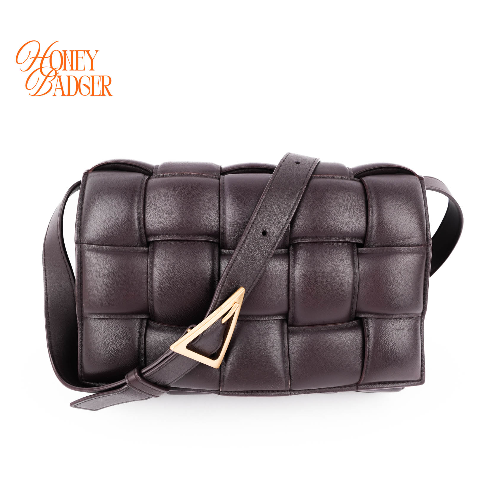 【中古】ボッテガヴェネタ Bottega Veneta マキシイントレチャート パデッド テープ なめし革 ショルダーバッグ パープル