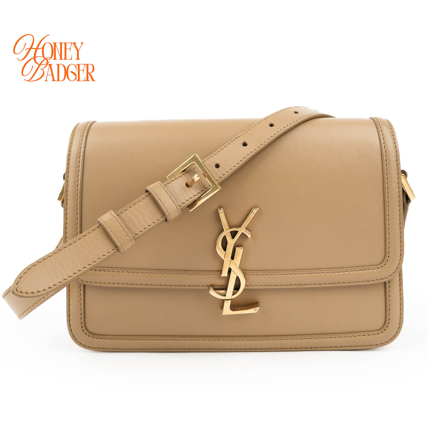 【中古】Saint Laurent サンローランパリ ソルフェリーノ なめし革 ショルダーバッグ ベージュ 634305