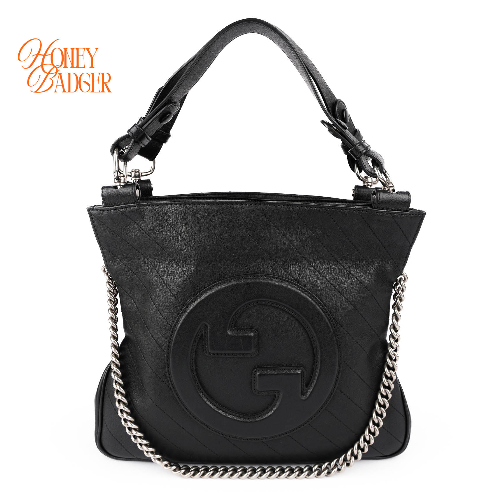 【中古】GUCCI グッチ ブロンディ なめし革 2WAY ハンドバック  ショルダーバッグ  チェンショルダーバッグ  黒いこと 751518 レディース【価値付ける済み】