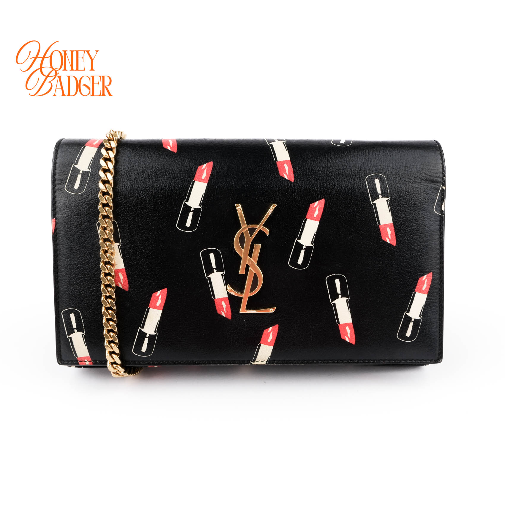 【中古】SAINT LAURENT PARIS サンローランパリ ケイトミニ なめし革 チェーンウォレット 青碧 452159