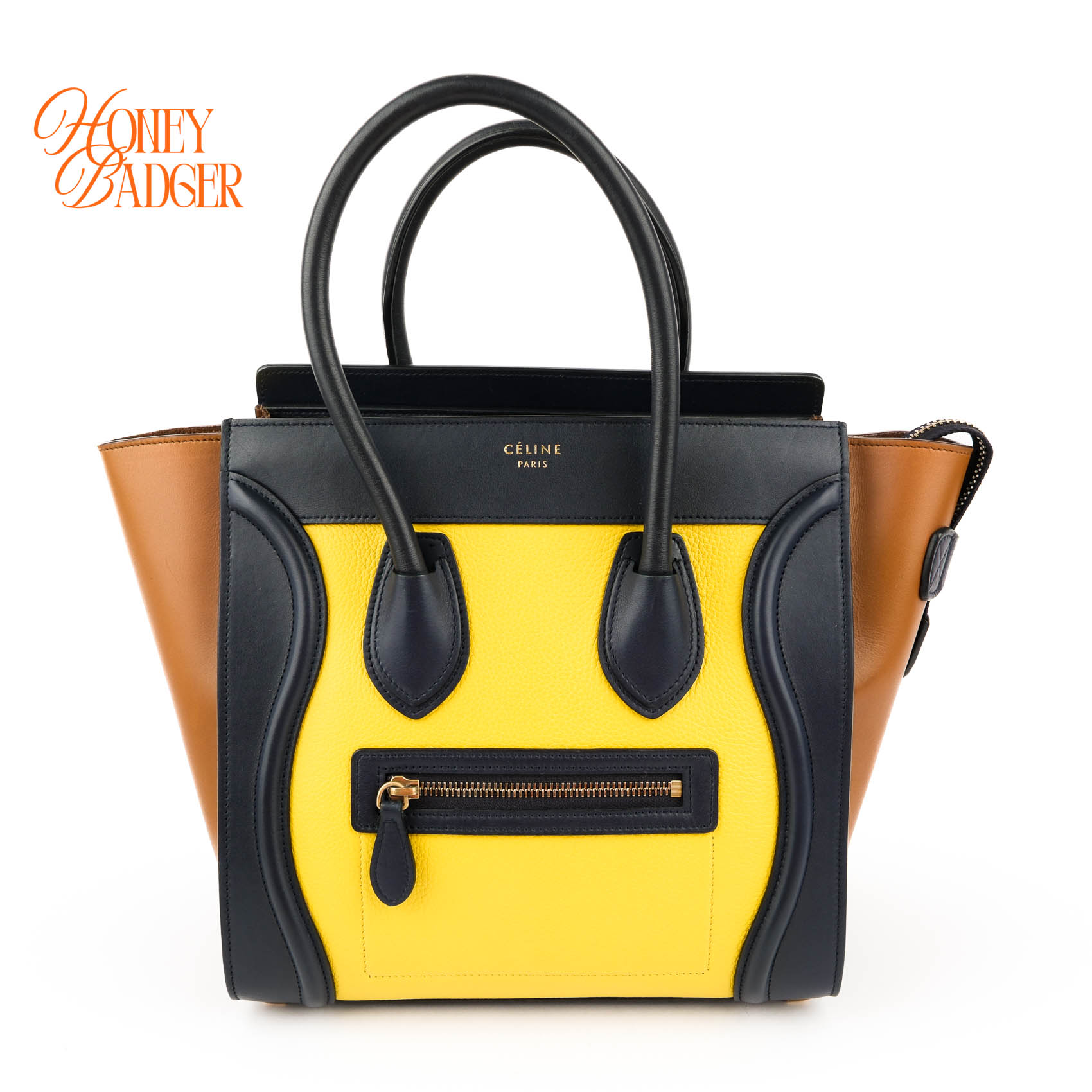 【中古】【美品】セリーヌ CELINE ラゲージセリーヌ ラゲージ ミニ ショッパー トリ電話を掛ける マルチ色つや 御徒面子