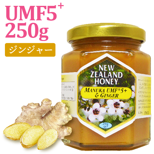  マヌカハニー UMF5+ (MGO83〜146相当) ＆ ジンジャー （タイ産） 250g マヌカハニー と 生姜 の ジンジャーハニー しょうがはちみつ  ハチミツ 蜂蜜