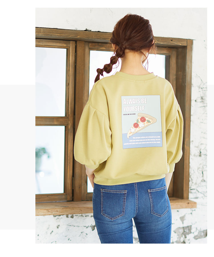 楽天市場 トップス トレーナー 7分袖 イラストプリント バックプリント レトロ カジュアル レディース 春 雑誌掲載 Nicola Honeys ハニーズ イラストトレーナー ハニーズ オンラインショップ