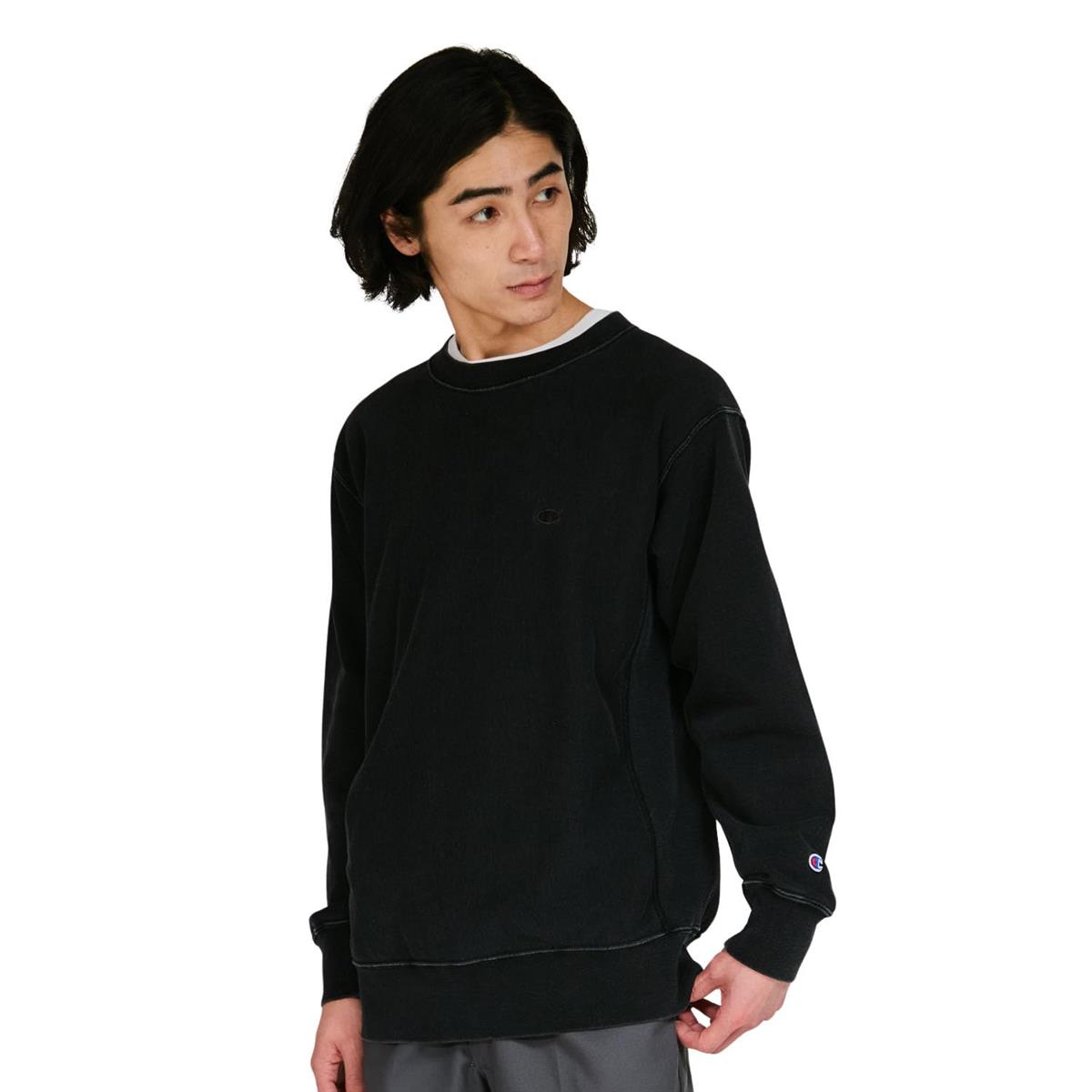 汗水 長袖 綿100% cottonUSA 10薬局衡オンス 裏毛 ワンポイントロゴタイプ刺しゅう REVERSE WEAVE(R)クルーネックスウェットシャツ C3-C020-055-L-25FW