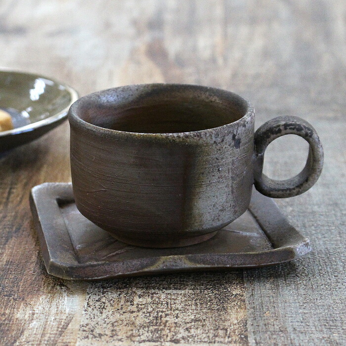 楽天市場 和食器 備前焼 コーヒーカップ ソーサー 大饗利秀 日本製 コップ カップ 珈琲 備前 ヒダスキ 陶器 国産 焼き物 作家 窯元 カフェ 岡山 雑貨 Z 送料無料 抹茶 日本の食と暮らしの道具店