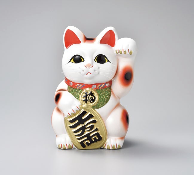 白招き猫　左手高上げ　大サイズ 白招き猫 左手高上げ 大サイズ 置物