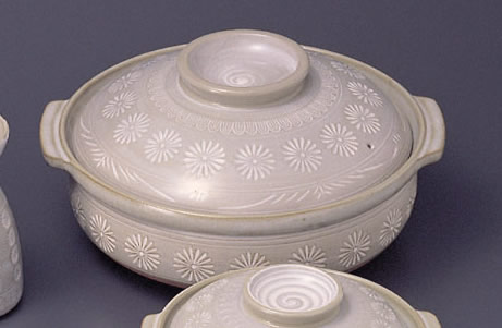 楽天市場】土鍋 花三島 10号深鍋 5～6人用 銀峰三島 大サイズ 大きい