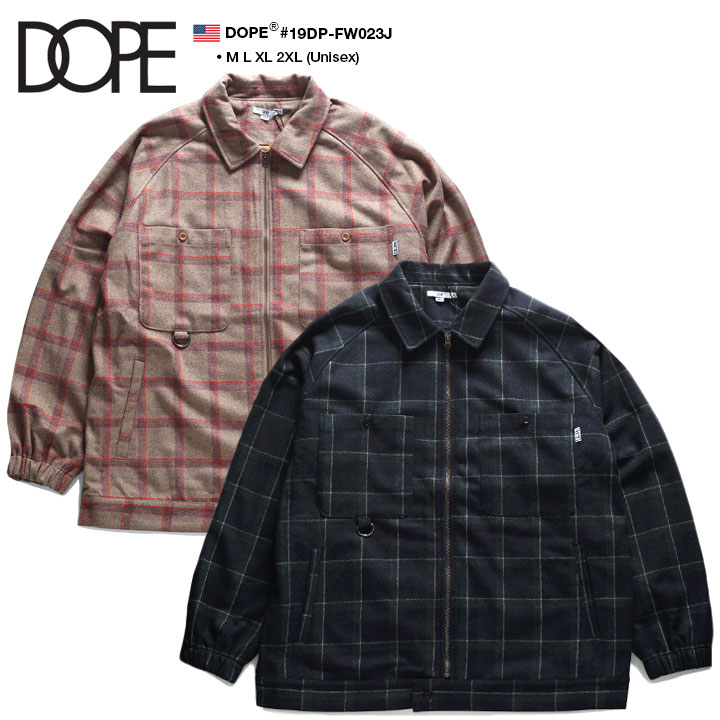 超激安 楽天市場 Dope アウター 春 長袖 メンズ 春秋冬用 カーキ 紺 大きいサイズ ビッグシルエット ドープ ウインドブレーカー スイングトップ ウールジャケット ライトアウター おしゃれ かっこいい チェック柄 B系 ヒップホップ ストリート系 ハイ ブランド Sale