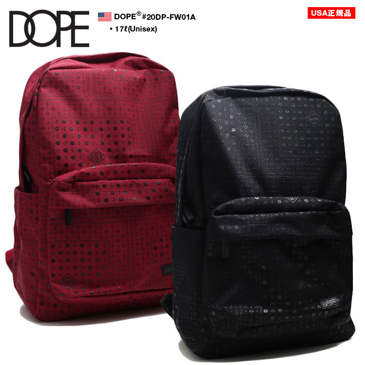 最安値挑戦 ドープ Dope バックパック リュック Bag メンズ レディース 男女兼用 赤 黒 B系 ヒップホップ ストリート系 ファッション ブランド かっこいい ペイズリー柄 バンダナ柄 総柄 ロゴ シンプル 大人 ギフト dp Fw01a 激安ブランド Www Nripost Com