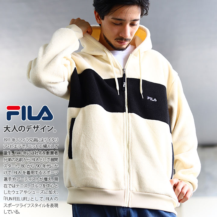 Fila アウター 長袖 フリースパーカー ボア メンズ レディース 年月冬使いみち ベージュ ブラック おっきい号 フィラ フリース 起毛 ボア フリース ウインドブレーカー ヘヴィーアウター 鯔背 かっこいい B血統 御尻跳 流行り物 スポーツ ストリート系 ブランド名 ウェア