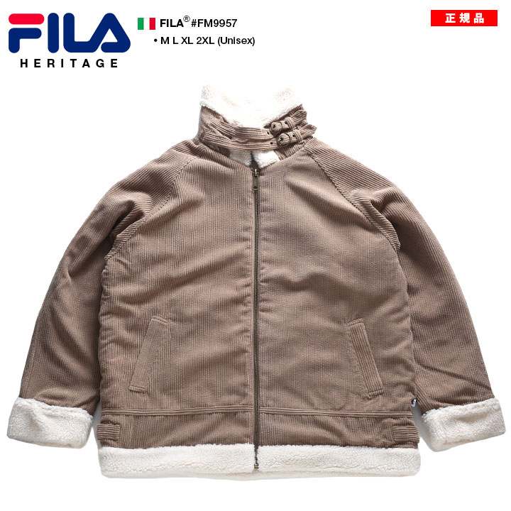 即納 最大半額 フィラ Fila ボアジャケット フリース アウター 長袖 メンズ レディース 男女兼用 秋冬用 カーキ M L Xl 2l Ll 2xl 3l Xxl 大きいサイズ B系 ヒップホップ ストリート系 スポーツ ファッション 服 かっこいい B 3 アウター 長袖 ギフト