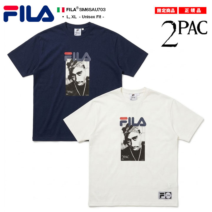 FILA × 2PAC 2容器に並べる ティーシャツ 半袖 メンズ 春夏用 紺 白 馬鹿でかい大いさ 制限事項 二人三脚 堅苦しさ フィラ 分かりやすい バンダナ ペイズリー柄  HIPHOP b男の子 西海岸系 ビッグ影ぼうし b系 御居処跳ねる 流行り物 運動競技 表どおり系 ブランド名 服 2026春夏 新作 SM6SAU703