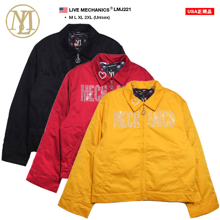 【40%OFF】LIVE MECHANICS アウター 長袖 中綿 ジャケット ブルゾン 人気 メンズ 春秋冬用 全3色 大きいサイズ ライブメカニクス パデッドジャケット 防寒着 襟付き 刺繍 スウィングトップ b系 ヒップホップ ファッション レゲエ ストリート系 ブランド 服 LMJ221