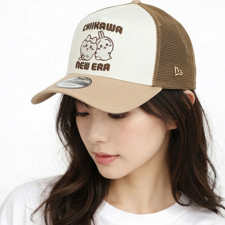 NEWERA × ちいかわ キャップ メッシュキャップ ハチワレ 猫 うさぎ 兎 動物 アニマル キャラクター メンズ レディース 春夏秋冬用 カーキ 人気漫画 限定 コラボ 公式 9forty A-Frame Trucker 帽子 cap 深め ギフト 大人可愛い ストリート系 ブランド 2026春夏 新作 14864507