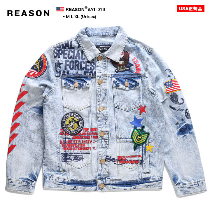 人気no 1 本体 楽天市場 Reason アウター 春 長袖 メンズ レディース 春秋冬用 インディゴ M Xl 大きいサイズ ビッグシルエット リーズン デニムジャケット Gジャン ジージャン かっこいい おしゃれ ペイズリー 柄 B系 ヒップホップ ストリート系 ファッション