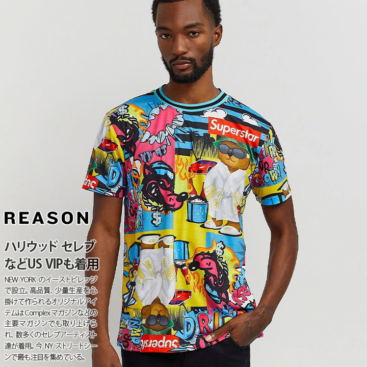 楽天市場】REASON 半袖シャツ メンズ レディース 春夏用 黒 ブラック ...
