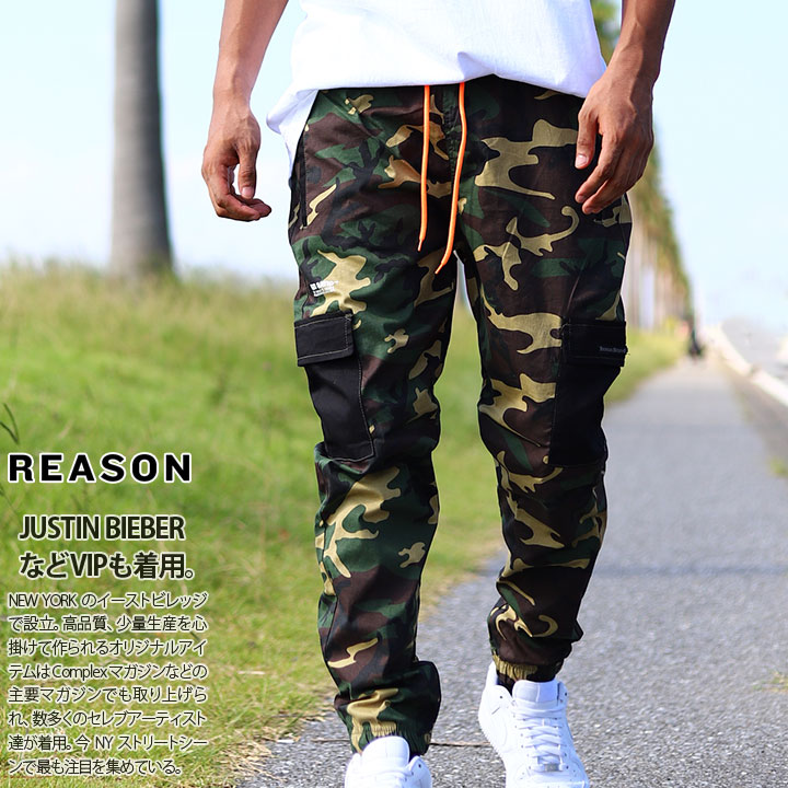 Reason カーゴパンツ イージーパンツ メンズ 春夏秋冬用 グリーン 大きいサイズ リーズン チノパン ストレート カーゴ パンツ ポケット ロングパンツ おしゃれ かっこいい 総柄 切替 迷彩柄 B系 ヒップホップ ファッション ストリート系 ハイ ブランド 21秋冬 新作 Rs