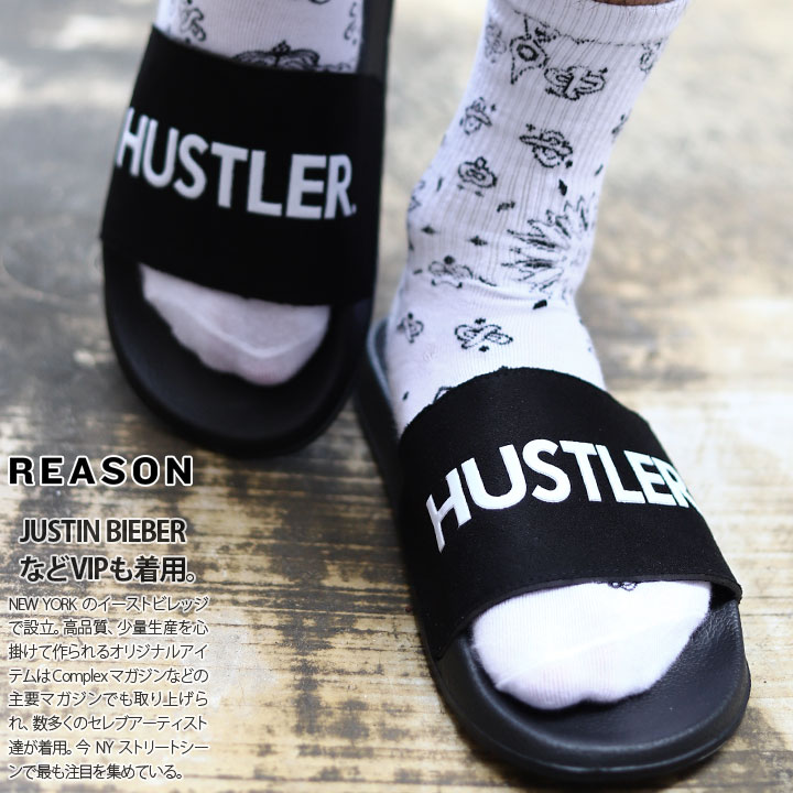 Reason Hustler スポーツサンダル メンズ レディース 春夏秋用 黒 ハスラー 限定 コラボ リーズン シャワーサンダル ビーサン ビーチサンダル サンダル おしゃれ かっこいい B系 ヒップホップ ファッション ストリート系 ハイ ブランド 21夏 新作 H 09 Aplusfinance