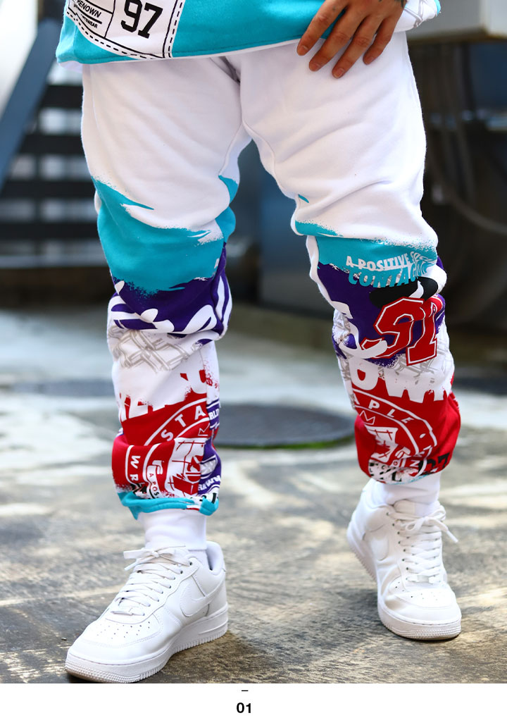 Staple スウェットパンツ 裏起毛 メンズ レディース 春秋冬用 白 大きいサイズ ステイプル スウェット ロングパンツ おしゃれ かっこいい 派手 総柄 グラデーション ハト グラフィティ ロゴ B系 ヒップホップ ファッション ストリート系 ハイ ブランド 21秋冬 2108b6605