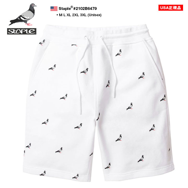 開店祝い Staple ハーフパンツ メンズ レディース 春夏用 白 大きいサイズ ステイプル スウェット 裏起毛 ゆったり ショートパンツ 短パン 半ズボン 柄パンツ 総柄 B系 ヒップホップ ファッション アメカジ ストリート系 ハイ ブランド 21春夏 新作 2102b6479 絶対一番