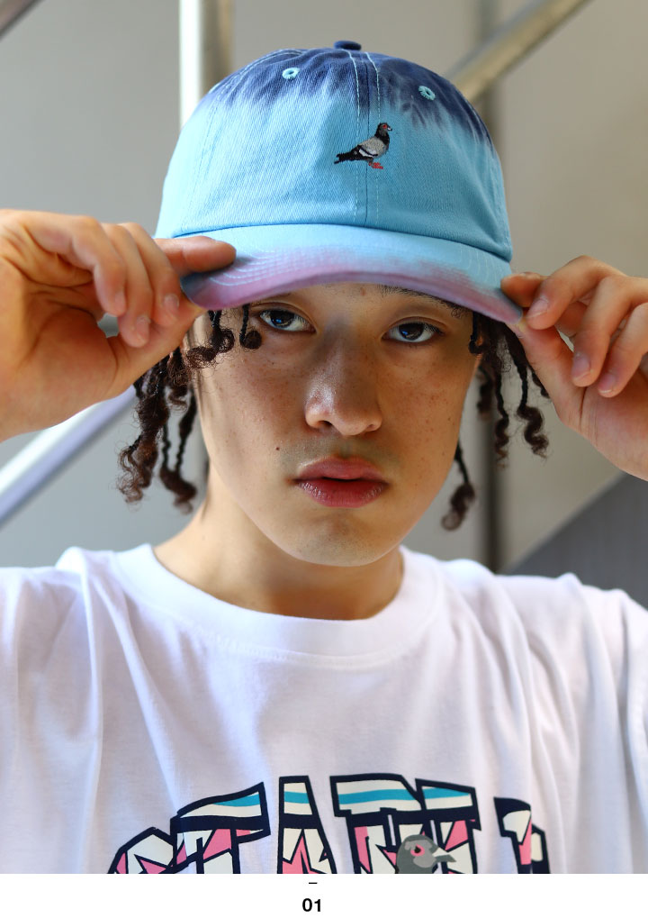 Staple キャップ メンズ レディース 春夏秋冬用 水色 ステイプル 帽子 Cap ローキャップ 浅め ベースボールキャップ おしゃれ かっこいい 鳩 鳥 ロゴ 刺繍 グラデーション タイダイ 総柄 B系 ヒップホップ ファッション ストリート系 ハイ ブランド 21夏 新作 2104x6512
