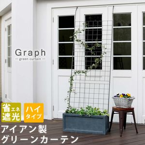 【ポイント増量中！】アイアン製グリーンカーテン グラフ【フェンス アイアン グリーンカーテン ゴーヤ 薔薇 バラ 朝顔 庭 ベランダ ガーデニング 枠 柵 仕切り 目隠し 境目 アンティーク トレリス 園芸 ラティス 屋外 】[22]