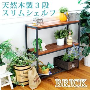 【ポイント増量中！】天然木製スリムラック3段【簡単組立 3段 アンティーク モダン ナチュラル オイル ミッドセンチュリー ウッド スタイリッシュ シンプル シェルフ ラック ハンガー インテリア 家具 天然 おしゃれ カフェ】[22]