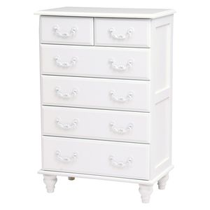 ホワイトハンドル チェスト （ホワイト） MCH-5770WH (約)幅60×奥行35×高さ90cm リビング収納 リビング サイドボード キャビネット [23]