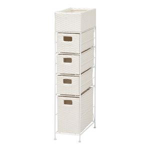 チェスト（ホワイト） RAN-2408WH (約)幅20.5&times;奥行40.5&times;高さ95.5cm RAN-24シリーズ [23]｜本家屋