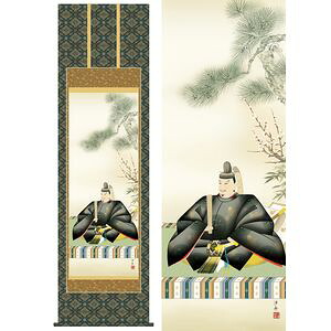 天神／てんじん　尺八　幅54.5×高さ約190cm　小野洋舟／おのようしゅう　慶事飾り　慶祝画　天神 掛け軸 掛軸 [20