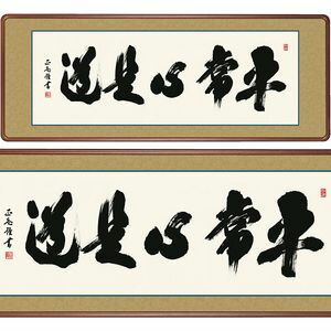 平常心是道／びょうじょうしんこれどう　横長　幅124&times;高さ48cm　黒田正庵／くろだしょうあん　行事飾り　仏書扁額　仏書 額 [20]｜本家屋