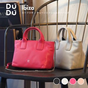 dudubags チェーン店 ミニショルダーバッグ 黒いこと 白いこと サクラ色 牛皮 レディース 成年者 愛くるしげ ショルダーミニバッグ 【置き目品】 [32]
