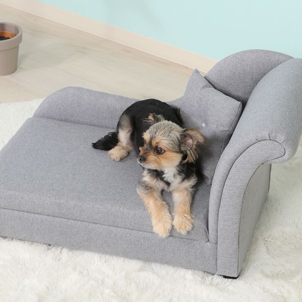 ペットカウチソファ(クッション付キ) GY グレー （入数 犬用品
