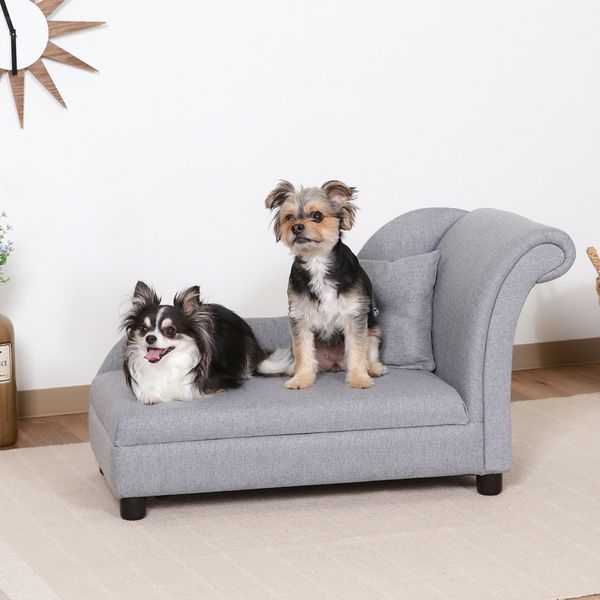 ペットカウチソファ(クッション付キ) GY グレー （入数 犬用品