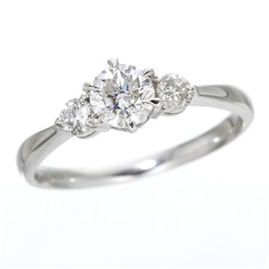 K18ホワイトゴールド0.7ct ダイヤリング 指輪 キャッスルリング 15号[21]