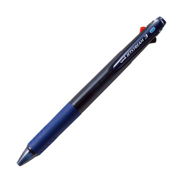 (まとめ）三菱鉛筆 ジェットストリーム3色ボールペン 0.5mm （軸色：透明ネイビー） SXE340005T.9 1本【×50セット】[21]