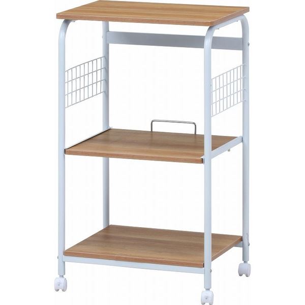 レンジワゴン WH／NA ホワイト／ナチュラル 組立品【代引不可】[21]