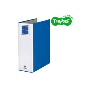 （まとめ）TANOSEE 片開きパイプ式ファイルE A4タテ 80mmとじ 青 10冊[21]