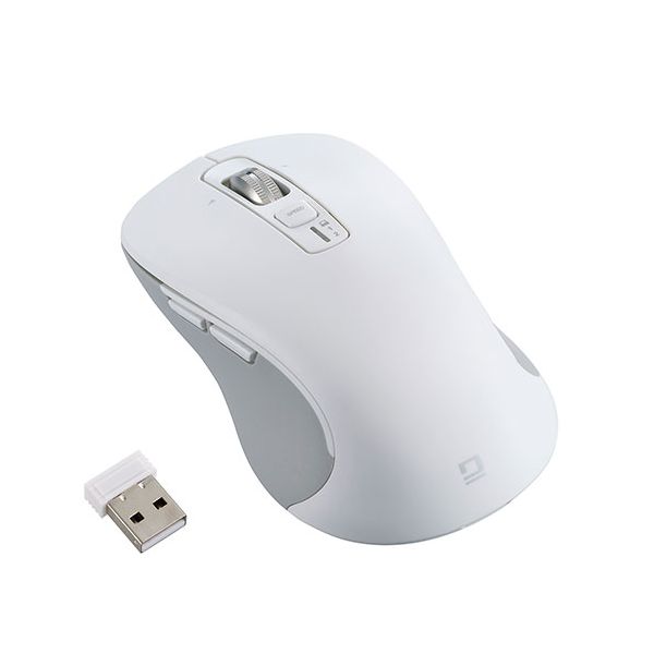 Digio 感動ホイールマウス Bluetooth・USB無線デュアル静音ボタンBlueLEDマウス Lサイズ ホワイト MUS-DKF243W[21]