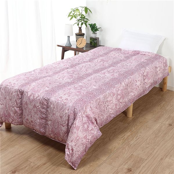 羽毛 肌掛け布団 寝具 〔 ダブル 約190&times;210cm ピンク 〕 ハンガリー産ホワイトダックダウン85% 洗える 羽毛布団 肌掛布団【代引不可】[21]｜本家屋