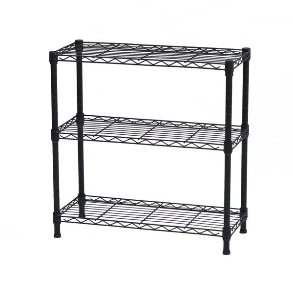 NERO19φ 3段セット 約幅60cm 奥行25cm 高さ62cm ブラック 組立品【代引不可】[21]